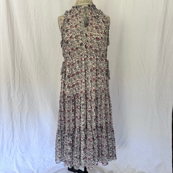 Ulla Johnson Silk Paisley Midi Dress - Size 10 - Picture 1 of 11